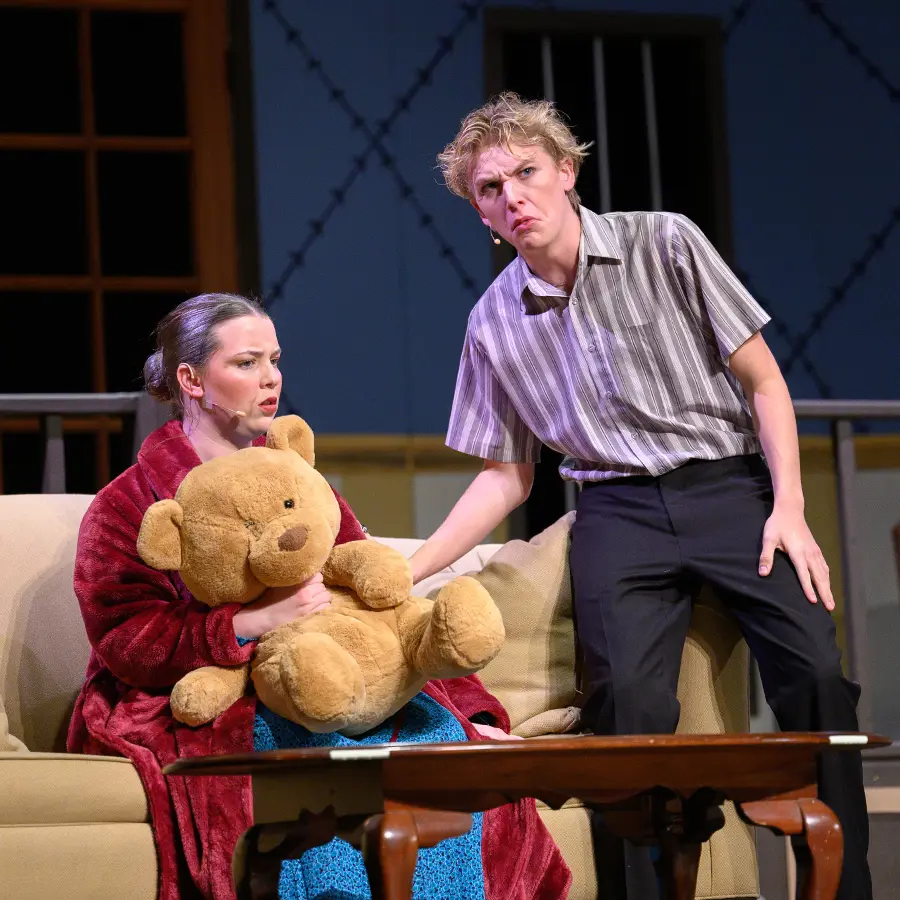 Two Dunham upper school students performing in play