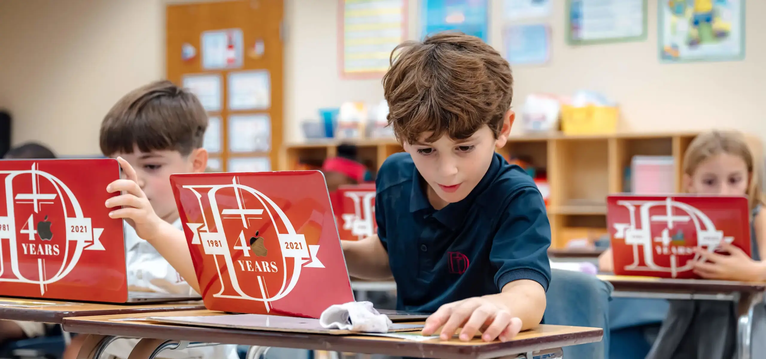 Dunham lower school student learning in classroom